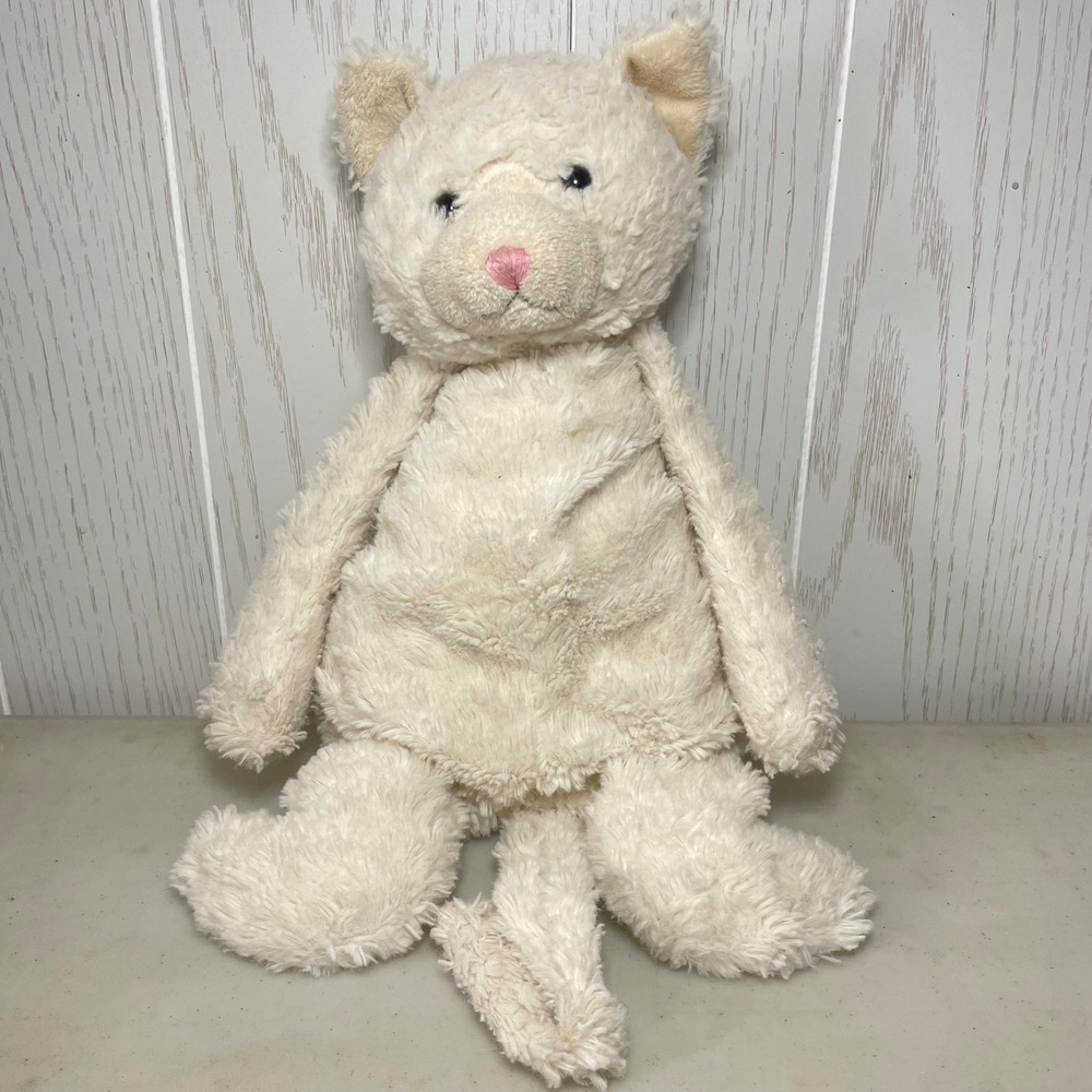 Jellycat London White Bianca Kitty Cat Plush White Stuffed Plush Official 14"